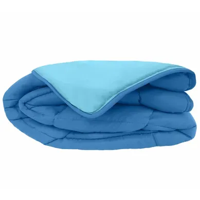 Couette Hiver 240x220 Cm Cocoon Bicolore Bleu Gitane/azur Garnissage Fibre Polyester 400g/m2