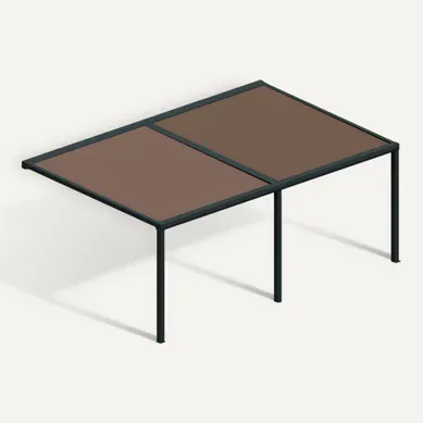 Pergola Toile Sunlight Gris - 6,00x4,00m (télécommande Secours + Kit LED 1 Coté - Taupe)
