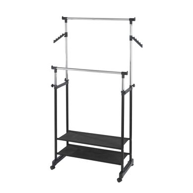 Penderie Double Portant Mobile - H. 117/169 Cm Penderie Double Portant Mobile - H. 117/169 Cm