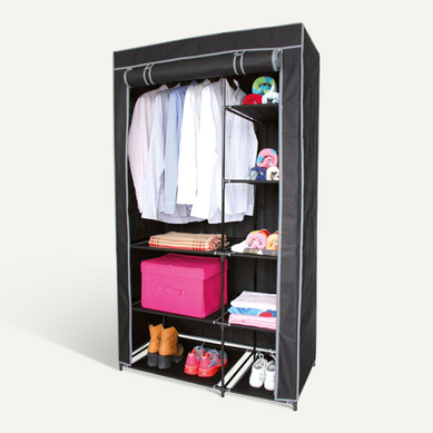 Armoire Avec Housse En Tissu - 100 X H. 170 Cm - Noir Armoire Avec Housse En Tissu - 100 X H. 170 Cm - Noir