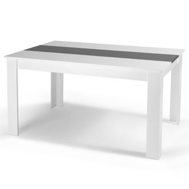 Table à Manger Rectangle Georgia 6 Personnes Blanche Et Grise 140 X 80 Cm Table à Manger Rectangle Georgia 6 Personnes Blanche Et Grise 140 X 80 Cm