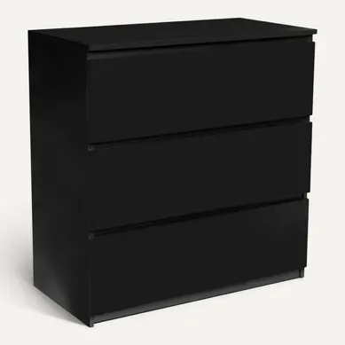 Commode 3 Tiroirs Tomi 78 Cm Bois Noir Commode 3 Tiroirs Tomi 78 Cm Bois Noir