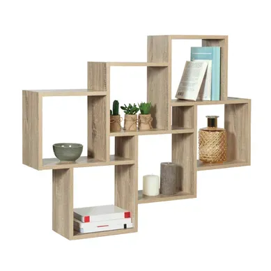 Etagère Murale Double Position Lucas Bois Façon Hêtre