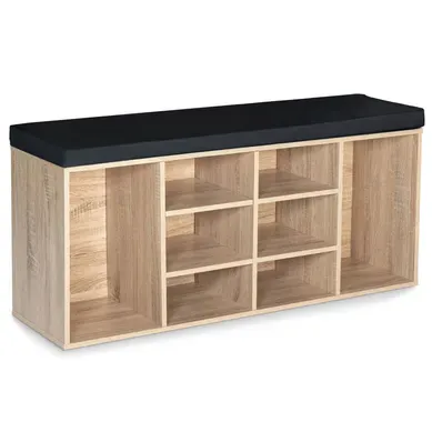 Banc D'entrée Chaussures Avec Coussin Teo Bois Façon Hêtre Banc D'entrée Chaussures Avec Coussin Teo Bois Façon Hêtre