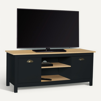 Meuble TV 113 Cm Campagne Isis Bois Et Noir Meuble TV 113 Cm Campagne Isis Bois Et Noir