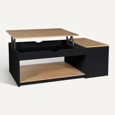 Table Basse Plateau Relevable Rectangulaire Elea Avec Coffre Bois Noir Et Façon Hêtre Table Basse Plateau Relevable Rectangulaire Elea Avec Coffre Bois Noir Et Façon Hêtre