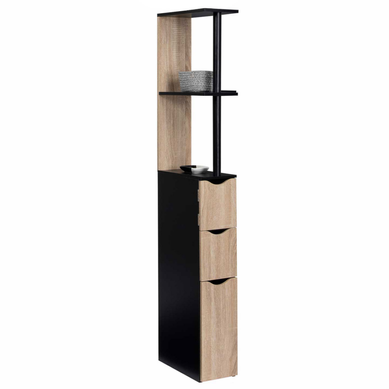Meuble Wc étagère Willy Bois 3 Portes Noir Et Hêtre Meuble Wc étagère Willy Bois 3 Portes Noir Et Hêtre