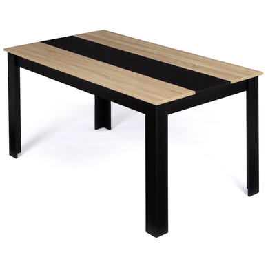 Table à Manger Rectangle Georgia 8 Personnes Noire Et Imitation Hêtre 160 X 90 Cm Table à Manger Rectangle Georgia 8 Personnes Noire Et Imitation Hêtre 160 X 90 Cm