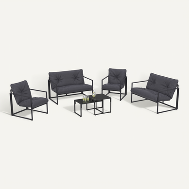 Salon De Jardin Bas Nairobi 6 Places En Acier Gris Anthracite Salon De Jardin Bas Nairobi 6 Places En Acier Gris Anthracite