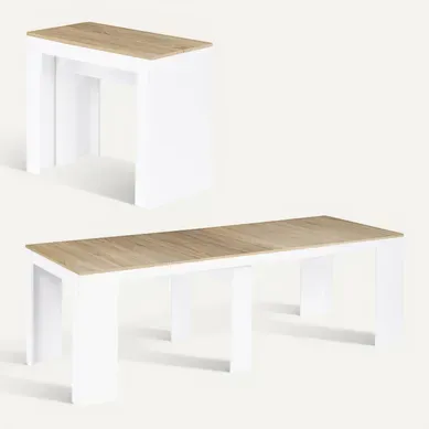 Table Console Extensible Orlando 10 Personnes 235 Cm Bois Blanc Et Façon Hêtre Table Console Extensible Orlando 10 Personnes 235 Cm Bois Blanc Et Façon Hêtre