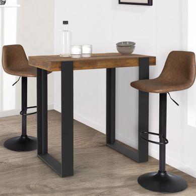 Table Haute De Bar Phoenix Bois Foncé Effet Vieilli Et Noir 90 Cm Table Haute De Bar Phoenix Bois Foncé Effet Vieilli Et Noir 90 Cm