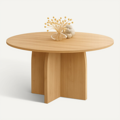 Table à Manger Fixe Japandi Ronde Edith 6 Personnes Bois Effet Hêtre 110 Cm Table à Manger Fixe Japandi Ronde Edith 6 Personnes Bois Effet Hêtre 110 Cm