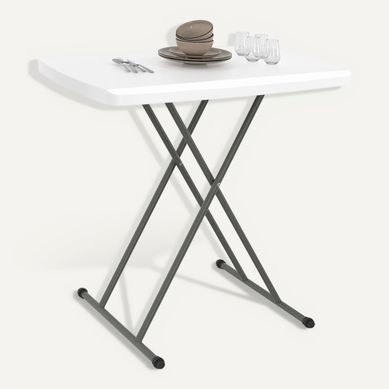 Table Pliante D'appoint 77 Cm Hauteur Réglable 3 Positions Urbana Pour Extérieur Intérieur Camping Table Pliante D'appoint 77 Cm Hauteur Réglable 3 Positions Urbana Pour Extérieur Intérieur Camping