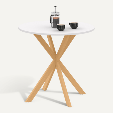 Table à Manger Ronde Alix 4 Personnes Pied Araignée Bois Et Plateau Blanc Gisele 80 Cm Table à Manger Ronde Alix 4 Personnes Pied Araignée Bois Et Plateau Blanc Gisele 80 Cm