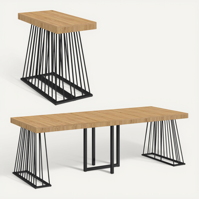 Table Console Extensible Yuna 10 Personnes 235 Cm Plateau Bois Et Pied Filaire En Métal Noir Table Console Extensible Yuna 10 Personnes 235 Cm Plateau Bois Et Pied Filaire En Métal Noir