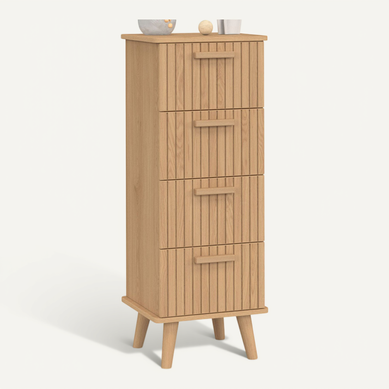 Meuble D'appoint 4 Tiroirs Juliette 30x30x80 Cm Chiffonnier Pour Entrée Salle De Bain Effet Lattes T Meuble D'appoint 4 Tiroirs Juliette 30x30x80 Cm Chiffonnier Pour Entrée Salle De Bain Effet Lattes T