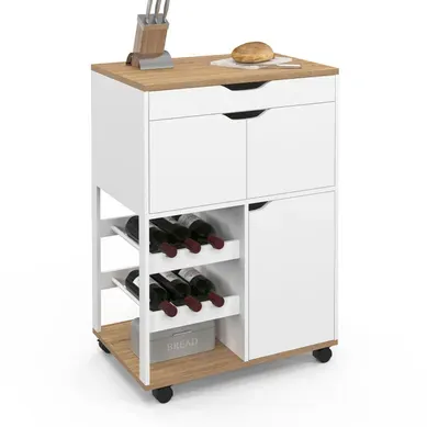 Desserte De Cuisine Cosy Avec Placard Et Range Bouteilles Bois Et Blanc Desserte De Cuisine Cosy Avec Placard Et Range Bouteilles Bois Et Blanc