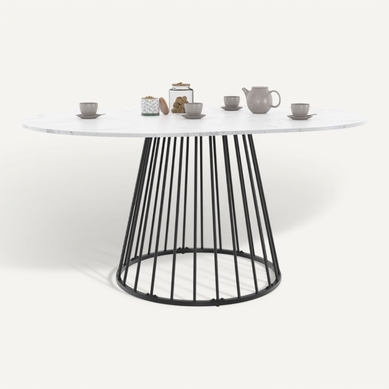Table à Manger Extensible Ronde Yuna 4-8 Personnes Plateau Effet Marbre Blanc Alaska Et Noir 110 - 1 Table à Manger Extensible Ronde Yuna 4-8 Personnes Plateau Effet Marbre Blanc Alaska Et Noir 110 - 1