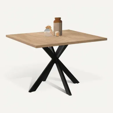 Table Basse Carrée Alix 70 Cm Pied Araignée Bois Et Noir Table Basse Carrée Alix 70 Cm Pied Araignée Bois Et Noir