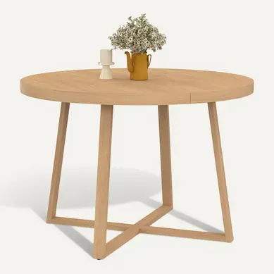 Table à Manger Fixe Ronde Selma 4-6 Personnes Bois Effet Hêtre 110 Cm Table à Manger Fixe Ronde Selma 4-6 Personnes Bois Effet Hêtre 110 Cm