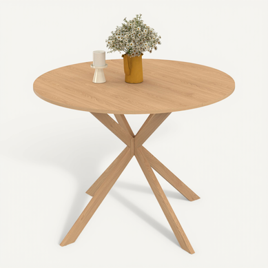Table à Manger Ronde Alix 6 Personnes Pied Araignée Bois Effet Hêtre 110 Cm Table à Manger Ronde Alix 6 Personnes Pied Araignée Bois Effet Hêtre 110 Cm