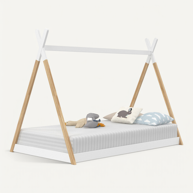 Lit Tipi Enfant 90 X 190 Cm Come Avec Sommier Bois Et Blanc Lit Tipi Enfant 90 X 190 Cm Come Avec Sommier Bois Et Blanc