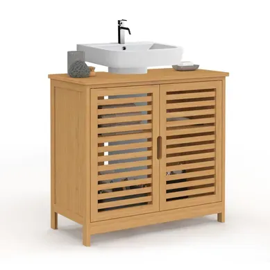 Meuble Sous Lavabo Salle De Bain Bambou Bea