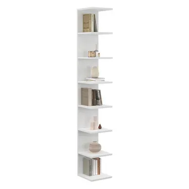 Etagère Murale Suspendue Double Position Chiara 8 étagères Blanc 190 Cm