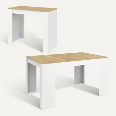 Table Console Extensible Orlando 6 Personnes 140 Cm Bois Blanc Et Façon Hêtre Table Console Extensible Orlando 6 Personnes 140 Cm Bois Blanc Et Façon Hêtre