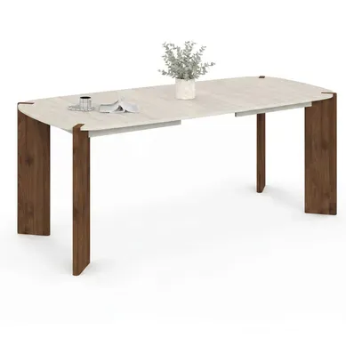 Table À Manger Extensible Rectangulaire Arrondie Tess 6-10 Personnes 4 Pieds Arrondis Noyer Plateau Table À Manger Extensible Rectangulaire Arrondie Tess 6-10 Personnes 4 Pieds Arrondis Noyer Plateau