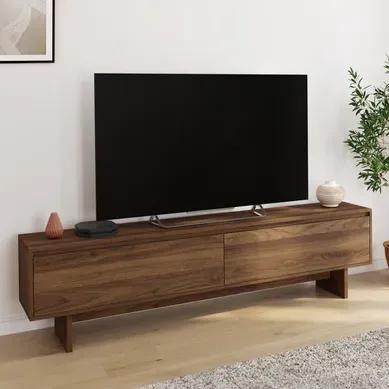 Meuble TV 180 Cm Yuri 2 Portes Effet Noyer Meuble TV 180 Cm Yuri 2 Portes Effet Noyer