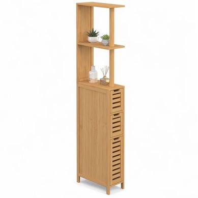Meuble Wc 1 Porte 2 Tiroirs Bambou Bea Avec étagères Meuble Wc 1 Porte 2 Tiroirs Bambou Bea Avec étagères