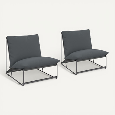 Lot De 2 Fauteuils De Jardin Napoli Gris Coussins Gris Anthracite Lot De 2 Fauteuils De Jardin Napoli Gris Coussins Gris Anthracite