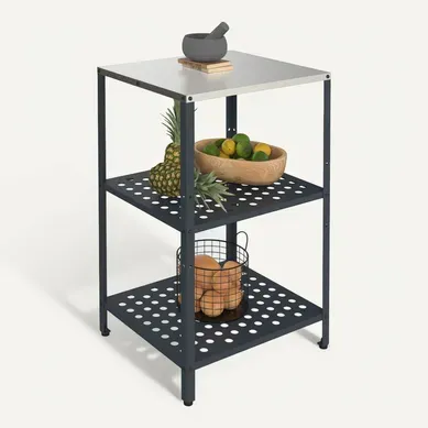 Meuble De Cuisine Extérieure Pareo 2 étagères En Acier Gris Anthracite Meuble De Cuisine Extérieure Pareo 2 étagères En Acier Gris Anthracite