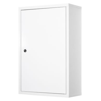 Armoire à Pharmacie Verrouillable 2 étagères 3 Niveaux 2 Clés Métal Blanc
