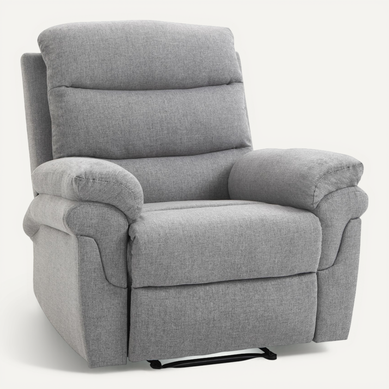 Fauteuil De Relaxation Inclinable Manuel Tissu Gris Clair Chiné Fauteuil De Relaxation Inclinable Manuel Tissu Gris Clair Chiné