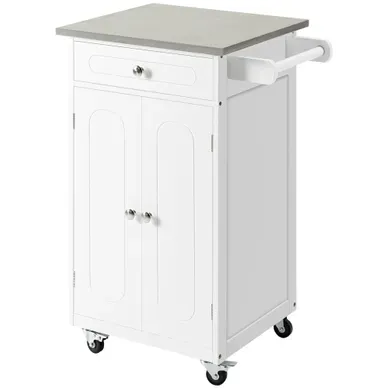 Desserte De Cuisine Multi-rangement Mdf Acier Inox. Desserte De Cuisine Multi-rangement Mdf Acier Inox.