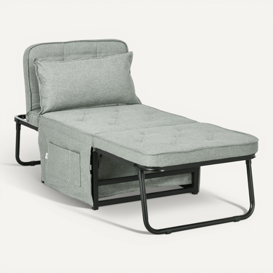 Fauteuil Chaise Longue Lit Pouf 4 En 1 Acier Tissu Fauteuil Chaise Longue Lit Pouf 4 En 1 Acier Tissu