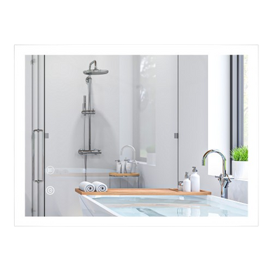 Miroir Mural Lumineux LED De Salle De Bain 70l X 50l Cm Transparent