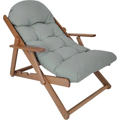 Fauteuil De Jardin Pliable Bois Avec Coussin Capitonné Gris Fauteuil De Jardin Pliable Bois Avec Coussin Capitonné Gris