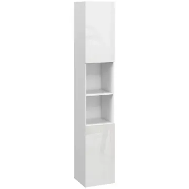 Meuble Colonne Salle De Bain 2 Portes étagères 2 Niches Façade Blanc Laqué Meuble Colonne Salle De Bain 2 Portes étagères 2 Niches Façade Blanc Laqué