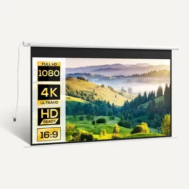 Ecran De Projection Motorisé 16:9 120 Pouces 4k HD Avec Télécommande