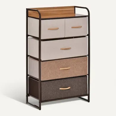 Commode Meuble De Rangement 5 Tiroirs Pliables En Tissu 58 X 29 X 99 Cm Commode Meuble De Rangement 5 Tiroirs Pliables En Tissu 58 X 29 X 99 Cm