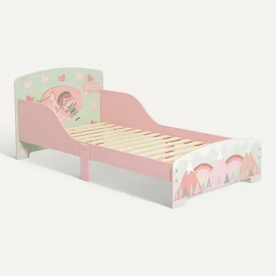 Lit Pour Enfant 70x140 cm 3-6 Ans Design Mountain Adventure - Sommier à Lattes Inclus