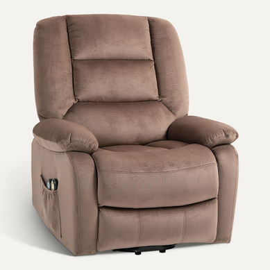 Fauteuil Releveur Massant Chauffant Inclinable Effet Velours Marron Fauteuil Releveur Massant Chauffant Inclinable Effet Velours Marron
