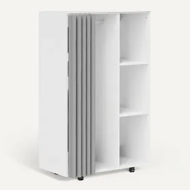 Armoire Penderie Sur Roulettes - Tringle, 3 Compartiments