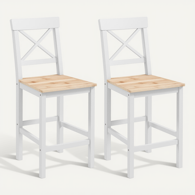 Lot De 2 Chaises Hautes Chaises De Bar Style Campagne Chic Bois Pin Lot De 2 Chaises Hautes Chaises De Bar Style Campagne Chic Bois Pin