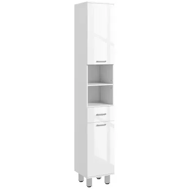 Colonne Salle De Bain H.180cm Façade Blanc Laqué Multi-rangement Colonne Salle De Bain H.180cm Façade Blanc Laqué Multi-rangement