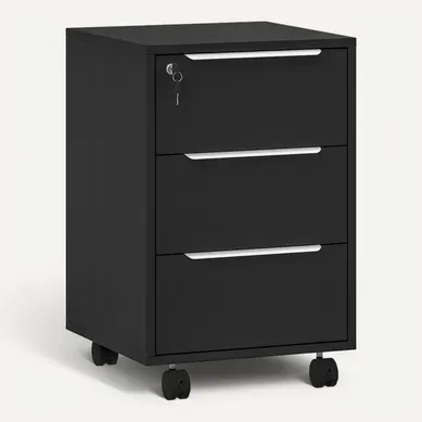 Caisson De Bureau 3 Tiroirs Verrouillables 2 Clés