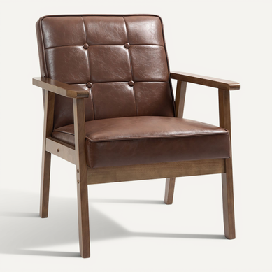 Fauteuil De Salon Lounge Design Chesterfield Bois Hévéa Foncé Synthétique Chocolat Fauteuil De Salon Lounge Design Chesterfield Bois Hévéa Foncé Synthétique Chocolat